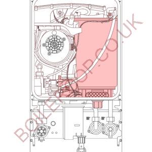 87161157400 - WORCESTER - Greenstar RI - Greenstar 15 RI HE - Heat Exchanger bare C/W new sump